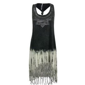Festival fringe tie dye dress